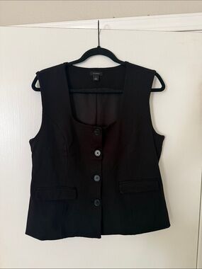 Halogen Black Button Front Vest size Large